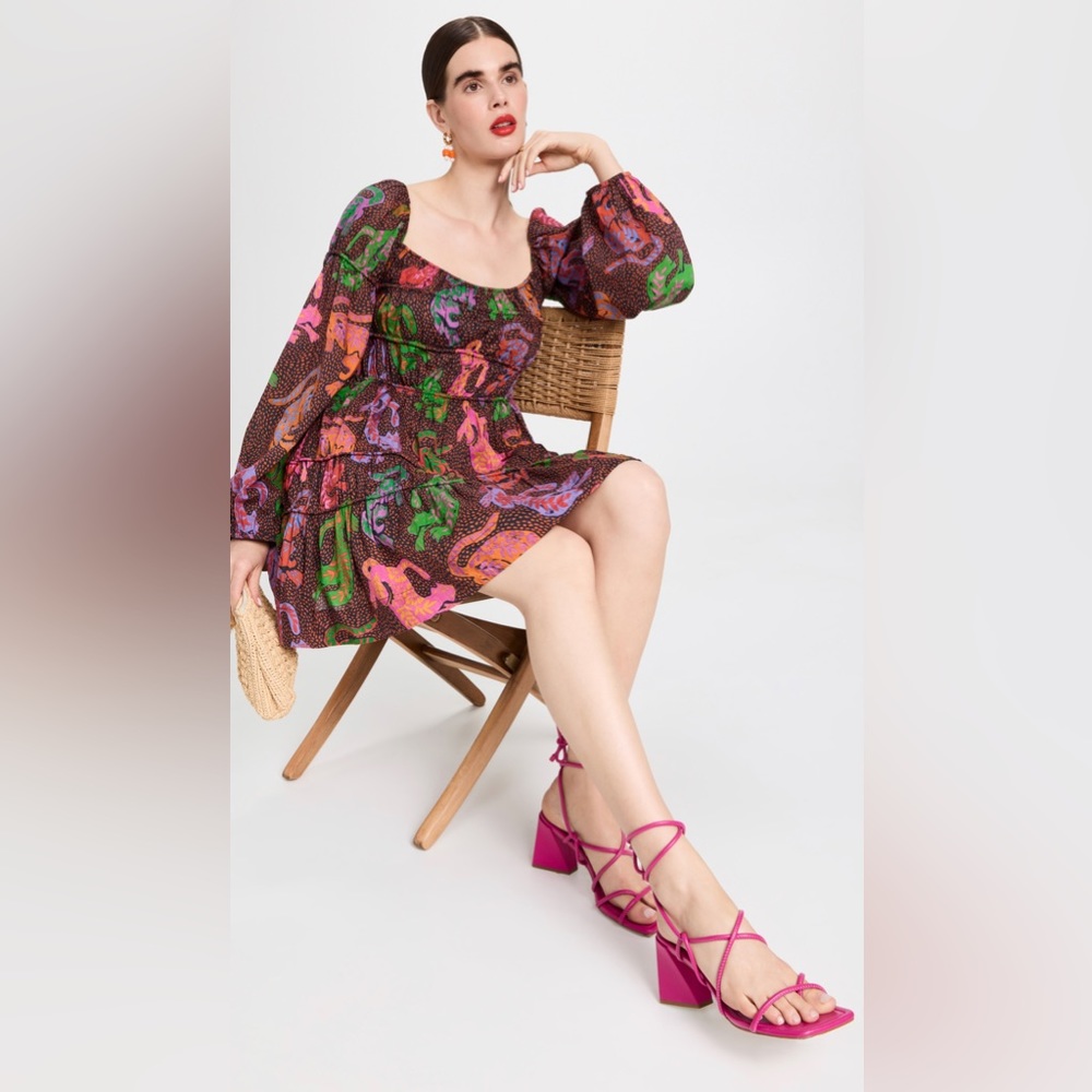 FARM Rio Wild Leopards Black Midi Dress - Picture 6 of 16